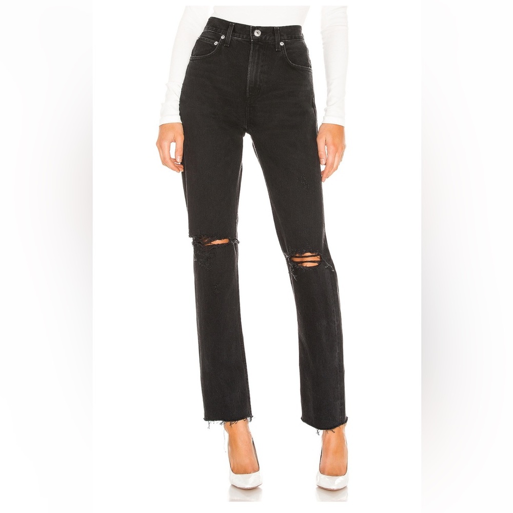 Agolde Cherie High Rise Straight, Black size 24